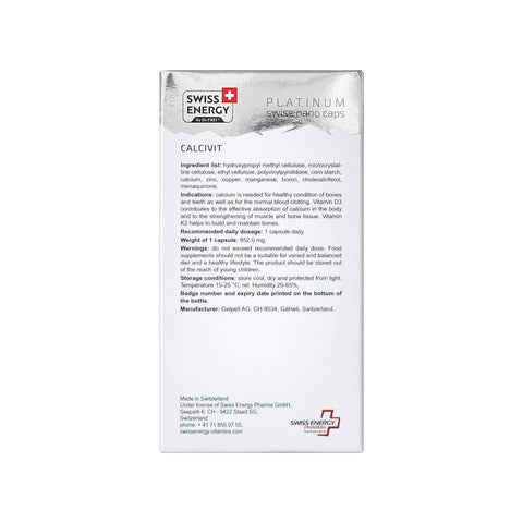 Swiss Energy Calcivit (Calcium + D3 + K2), 30 Ct - Vitamins House
