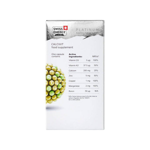 Swiss Energy Calcivit (Calcium + D3 + K2), 30 Ct - Vitamins House