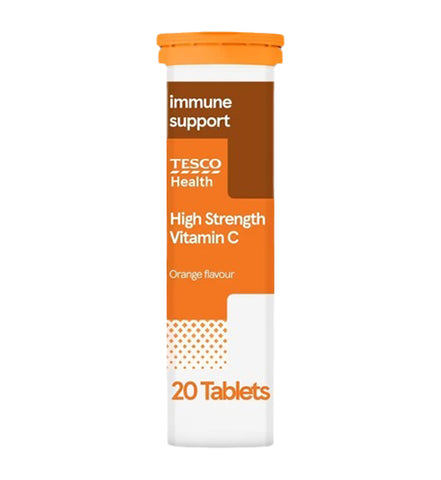 TESCO Health High Strength Vitamin C & Zinc 20ct Uk Imported