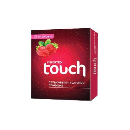 Touch Strawberry Flavor 3 Condoms - Vitamins House