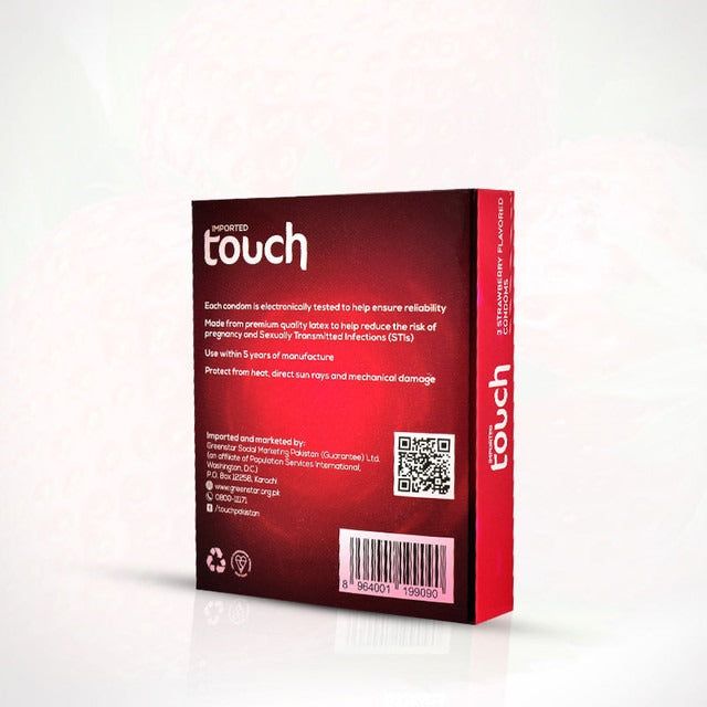 Touch Strawberry Flavor 3 Condoms - Vitamins House