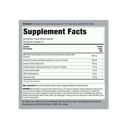 Piping Rock Liver Care 90 Capsules Supplement Facts
