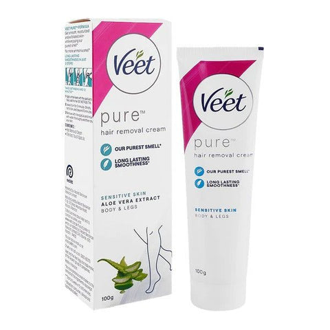 Veet Pure Hair Removal Cream with Aloe Vera Extracts for Sensitive Skin, 100g - Vitamins House