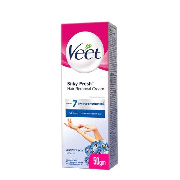Veet Silky Fresh Hair Removal Cream for Sensitive Skin, 50g - Vitamins House