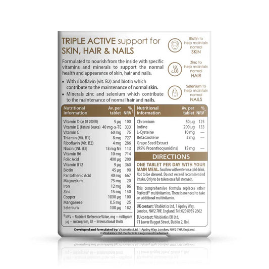 Vitabiotics Perfectil Original Triple Active 90 Tablets Supplement Facts