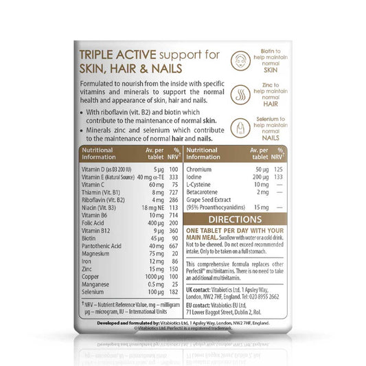Vitabiotics Perfectil Original 30 Tablets Supplement Facts