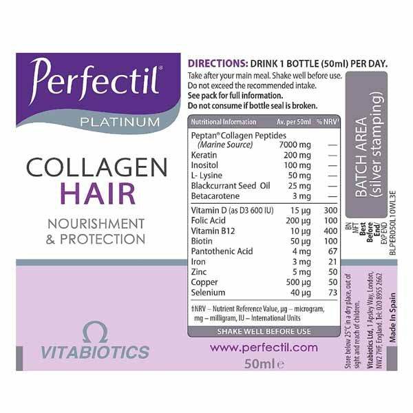 Vitabiotics Perfectil Platinum Collagen Hair - 10 Advanced Beauty Drinks - Vitamins House