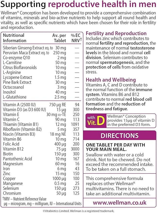 Vitabiotics Wellman Conception (30 Tab) - Vitamins House