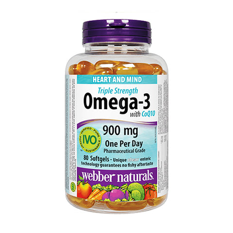 Webber Naturals Triple Strength Omega 3 with CoQ10 (One Daily), 80 Ct