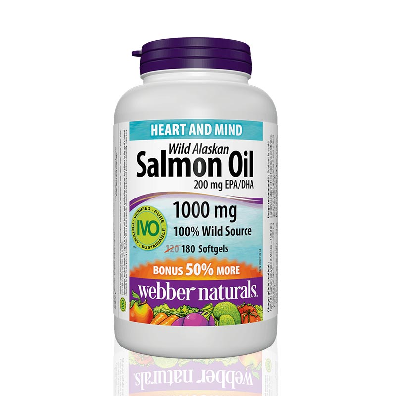 Webber Naturals Wild Alaskan Salmon Oil 1000mg 180 Ct in Pakistan - Vitamins House