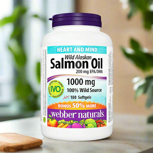 Webber Naturals Wild Alaskan Salmon Oil 1000mg, 180 Ct in Pakistan