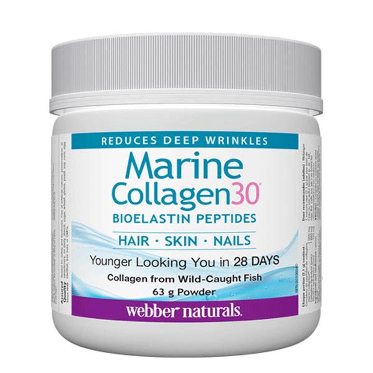 Webber Naturals Collagen30 Marine Collagen Bioelastin Peptides, 63 g - Vitamins House