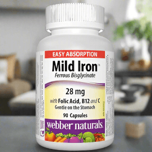 Webber Naturals Mild Iron Ferrous Bisglycinate, 90 Ct - Vitamins House