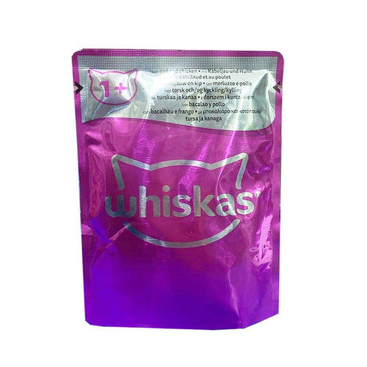 Whiskas 1+ Adult Cod and Chicken Wet Food Pouch, 85g - Vitamins House