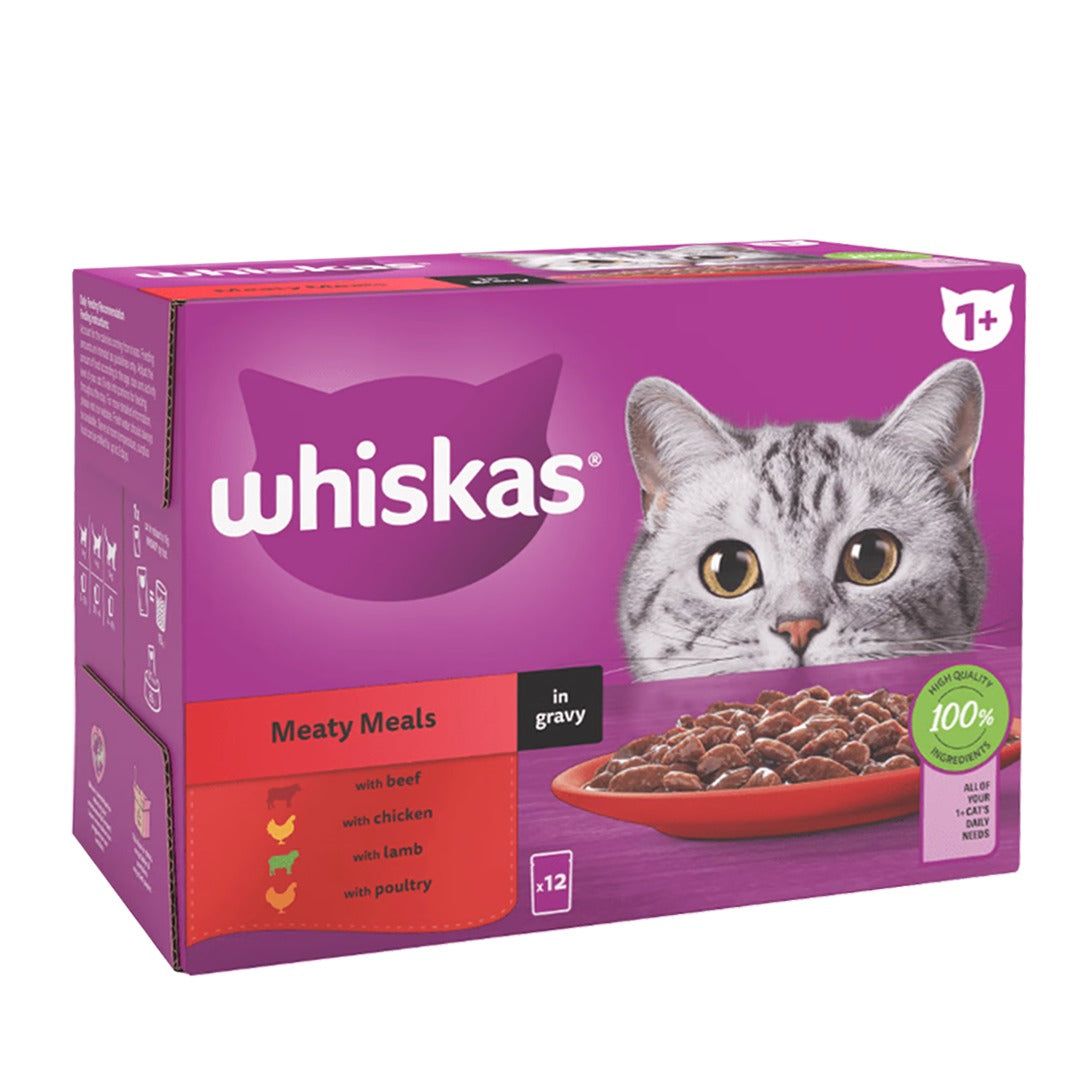 Whiskas 1+ Adult Meaty Meals Jelly Wet Food, 1.2Kg - Vitamins House