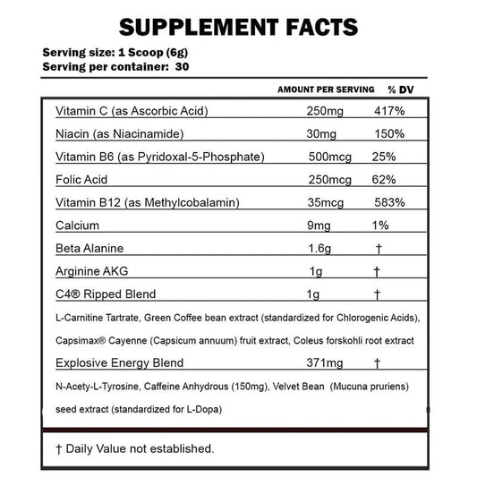 Cellucor C4 Ripped Pre-workout, 30 Servings