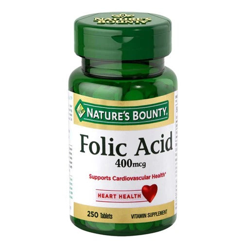 Nature's Bounty Folic Acid 400 mcg, 250 Ct
