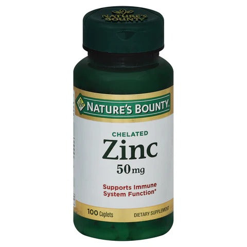 Nature's Bounty Mineral Supplement Caplets Chelated Zinc 50mg