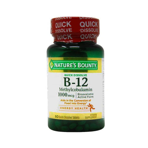 Nature's Bounty Vitamin B12 Methylcobalamin 1000mcg, 60 Ct