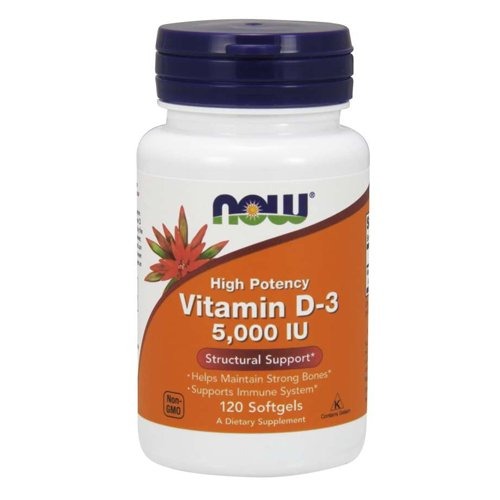 NOW Vitamin D-3 5000IU, 120 Ct